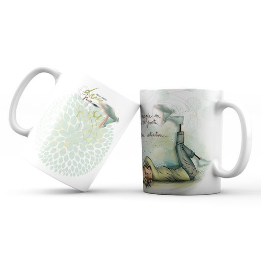 [MUG 949] Mug 949 en céramique brillant – Émail blanc 250 ml Mon Amie Luce "l'énergie va là ou ...