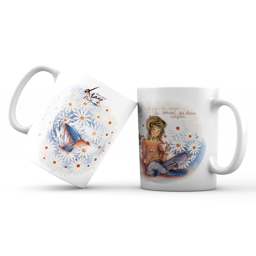 [MUG 950] Mug 950 en céramique BRILLANT - émail blanc 250 ml Mon Amie Luce  "Un peu de magie"