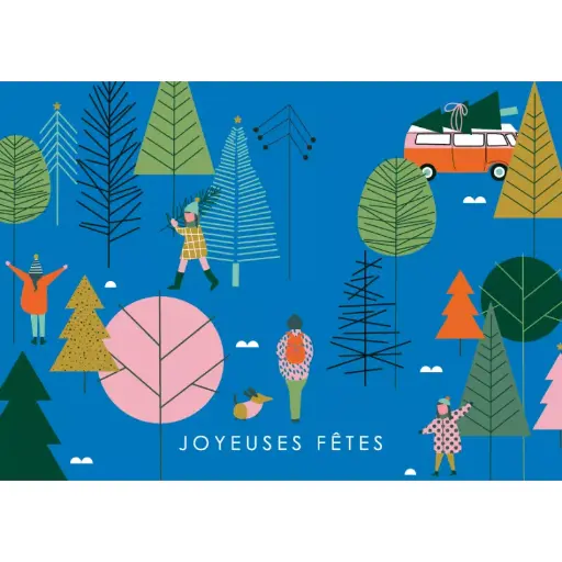 [CS 1170] CS 1170 Artlequin - Carte de Noël "Joyeuses fêtes forêt"