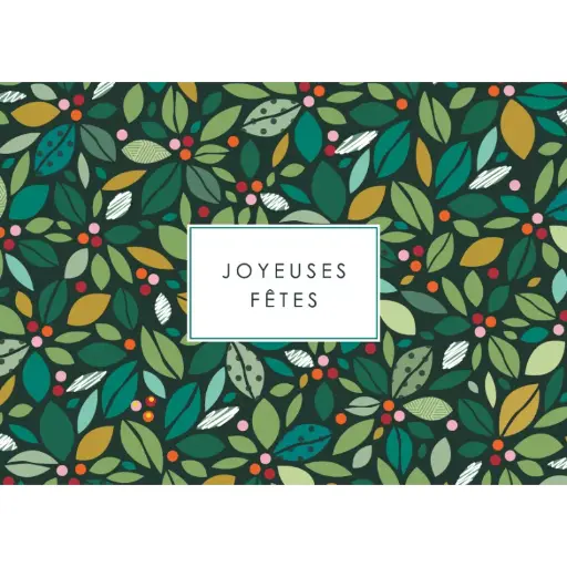 [CS 1169] CS 1169 Artlequin -Carte de Noël "Joyeuses fêtes fleurs "