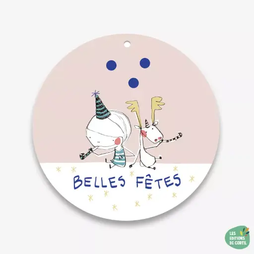 [CR 024] CR 024 EMI boule "Belles fêtes fond rose"