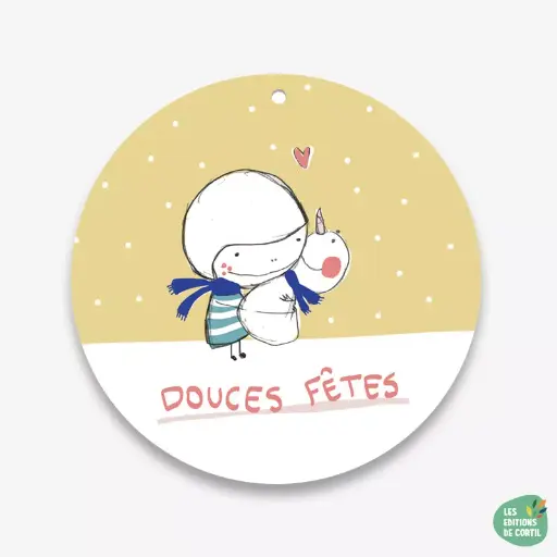 [CR 027] CR 027 EMI boule "Douce fêtes fond jaune"