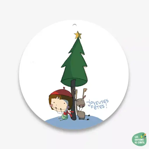 [CR 028] CR 028 EMI boule "Douces fêtes sapin funny"