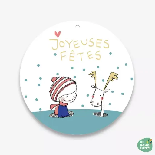 [CR 029] CR 029 EMI boule "Joyeuses fêtes cerf bleu"