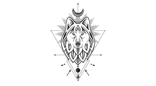 [SIBB05] Tattoo Tête de loup géométrique