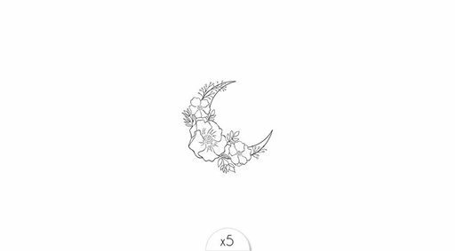[SIBR27] Tattoo Lune florale