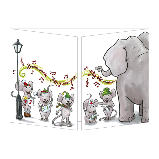 [CT 149] CT 149 Carte Cache-Cache "Happy New Year - Eléphant et souris"