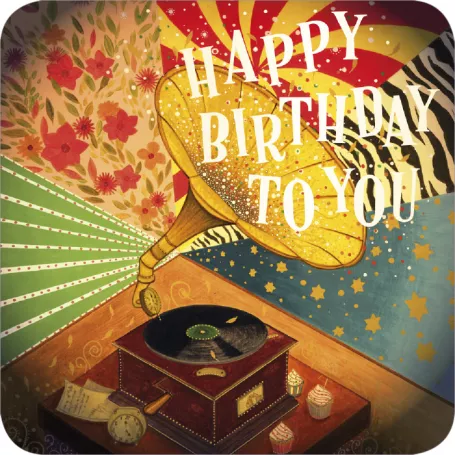 [BAR 187] BAR 187 Carte bords arrondis 14x14 J. Weyman "Gramophone"