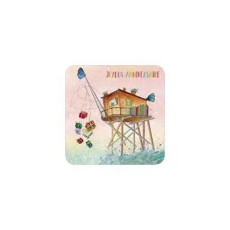 [BAR 248] BAR 248 Carte bords arrondis 14x14 J. Weyman "La cabane du pêcheur"