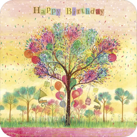 [BAR 185] BAR 185 Carte bords arrondis 14x14 Jehanne Weyman "Happy Birthday"