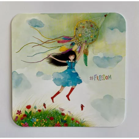 [BAR 043] BAR 043 Carte bords arrondis 14x14 Mila "#Freedom"