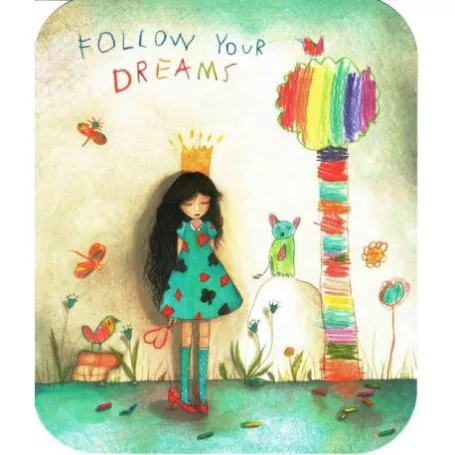 [BAR 055] BAR 055 Carte bords arrondis 14x14 Mila "Dreams come true"
