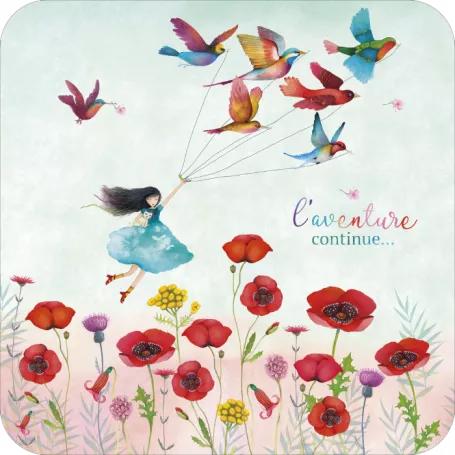 [BAR 183] BAR 183 Carte bords arrondis 14x14 Mila "L'aventure continue"