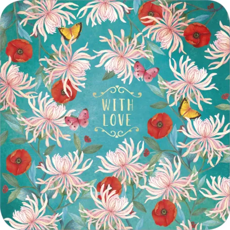 [BAR 241] Carte bords arrondis 14x14 Mila "With love"