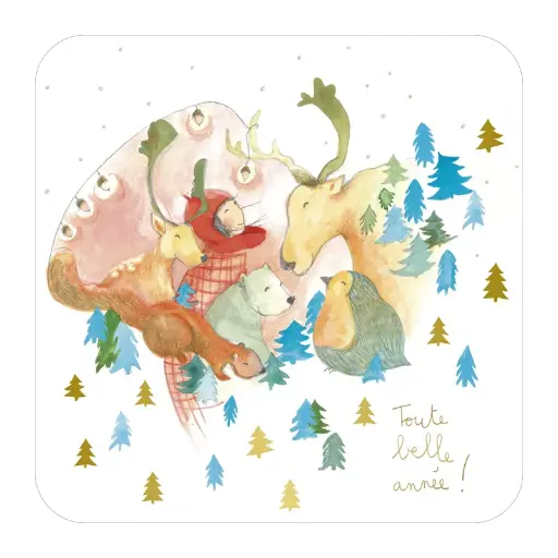 [BA 629] Carte carrée 14x14 Anso  "Toute belle année"