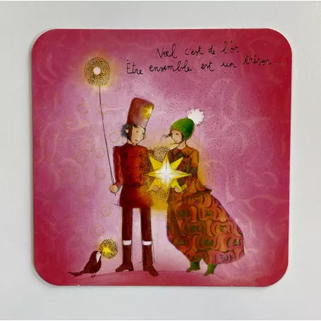 [BA 649] BA 649 Carte carrée 14x14 Anso "Noël c'est de l'or…"