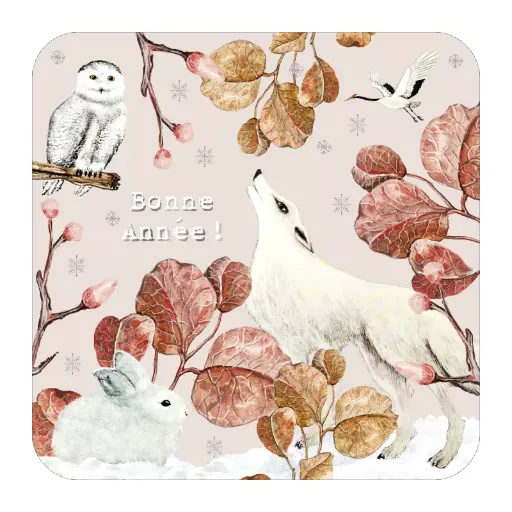 [BA 634] BA 634 Carte carrée 14x14 Le poussin rose des bois "Les animaux"