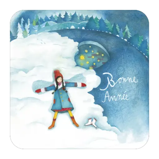 [BA 626]  Carte carrée 14x14 Mila " Bonne Année"