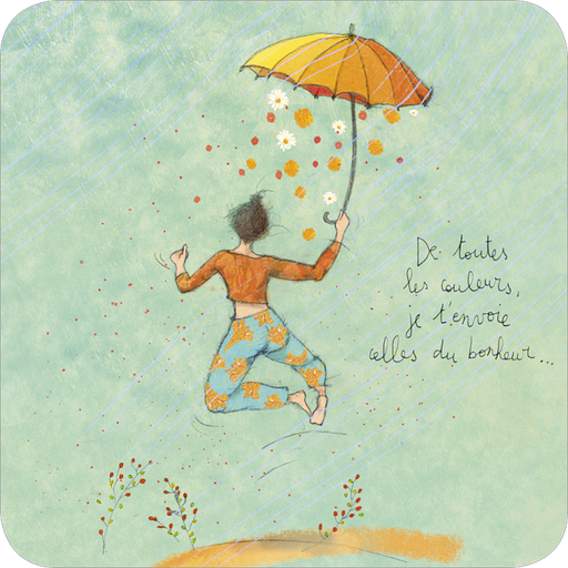 [BA 322] Carte carrée 14x14 Anso Rutsaert "Les couleurs du bonheur"