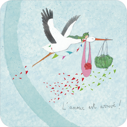 [BA 324] Carte carrée 14x14 Anso Rutsaert "La cigogne"