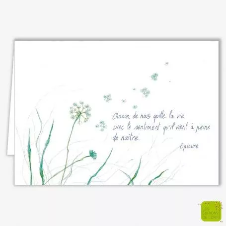[CD 111] CD 111 - CARTE DE CONDOLÉANCES "CHACUN QUITTE LA VIE"