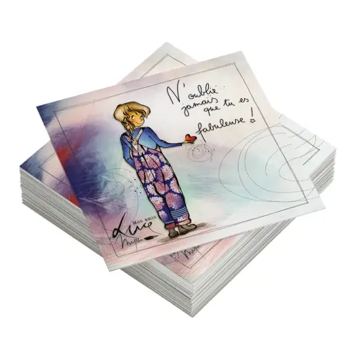 Pack de 6 mini-cartes cadeaux Mon Amie Luce