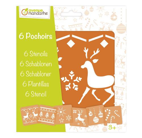 [42647O] Set de 6 pochoirs enfants, Noël 2