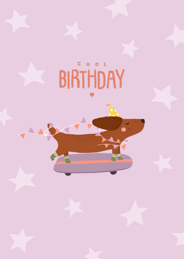 [CS 1205] CS 1205 Madame Grizzly carte anniversaire "Tekel skateboard"