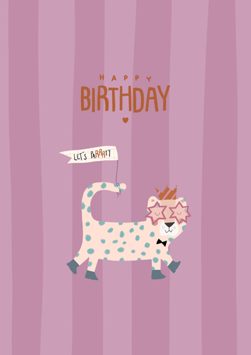 [CS 1209] CS 1209 Madame Grizzly carte anniversaire "panthère"