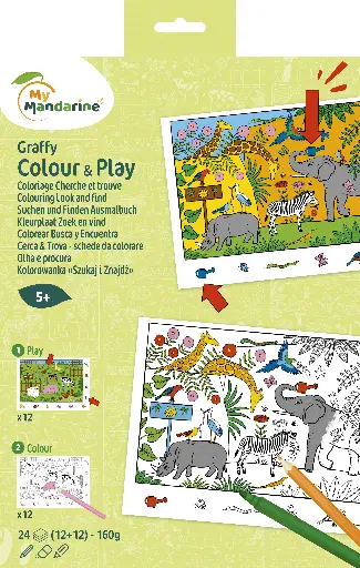 [GY165C] Graffy Colour & Play Cherche et trouve, Zoo