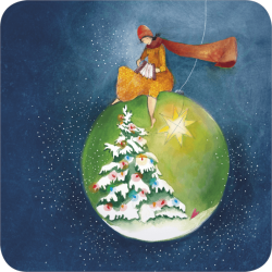 [BA 647] BA 647 Carte carrée Anso "La boule de Noël"