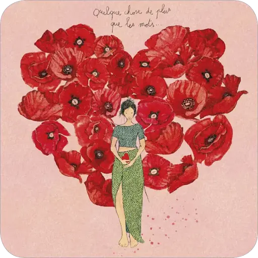 [BA 333] BA 333 Carte carrée 14x14 Anso Rutsaert "Les coquelicots"