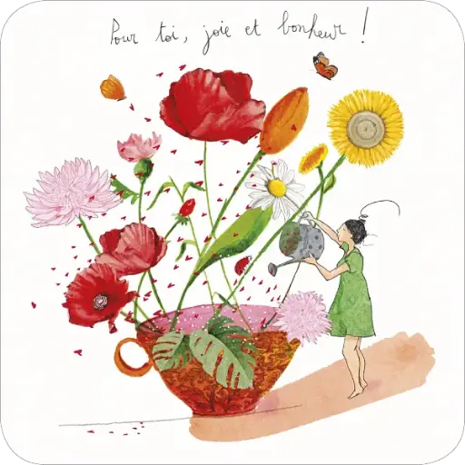 [BA 334] BA 334 Carte carrée 14x14 Anso Rutsaert "Joie et bonheur"