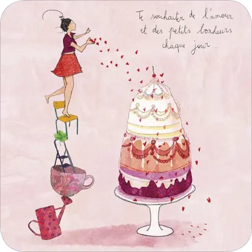 [BA 335] BA 335 Carte carrée 14x14 Anso Rutsaert "Des petits bonheurs chaque jour"