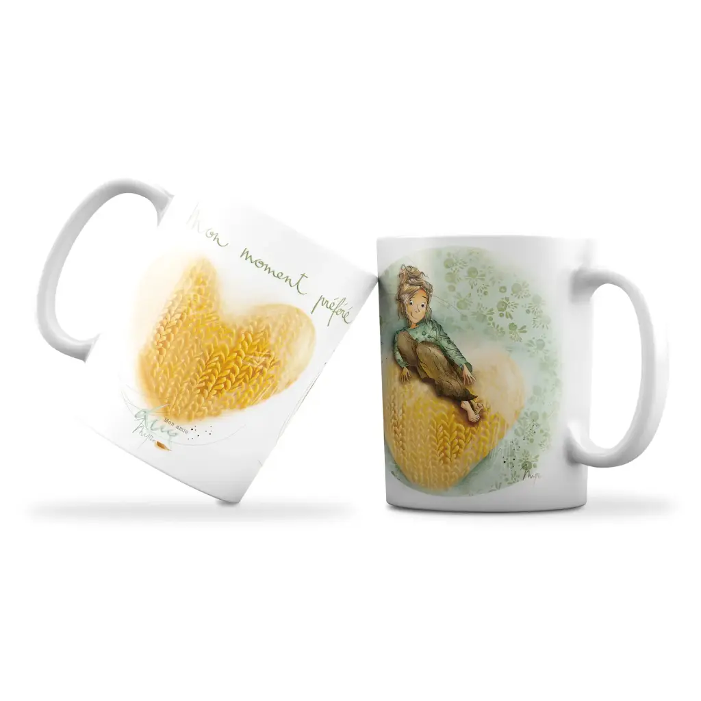 [MUG 968] Mug 968 en céramique MAT - émail blanc 250 mlMon Amie Luce  "Mon moment préféré"