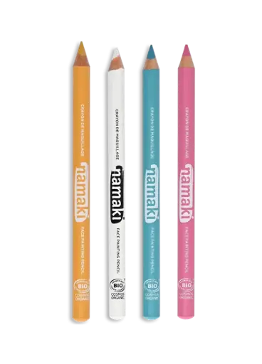[NA110139] Set de 4 crayons de maquillage fins - Jaune/Rose/Turquoise/Blanc