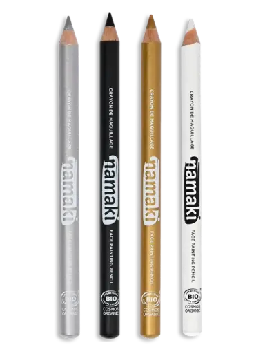 [NA110141] Set de 4 crayons de maquillage fins - Or/Argent/Noir/Blanc