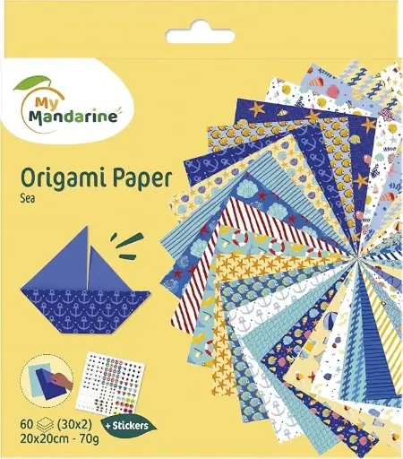 [OR524C] Origami Paper, Sea, 20x20cm, 60F, 70g