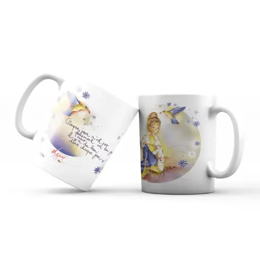 [MUG 980] Mug 980 en céramique BRILLANT - émail blanc 250 ml Mon Amie Luce "Chaque jour n'est pas forcément un bon jour ..."