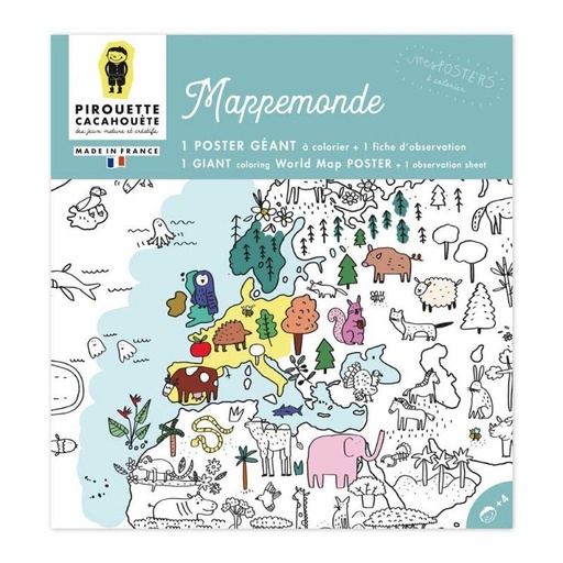 [PCPOSMAP] Poster à colorier Mappemonde