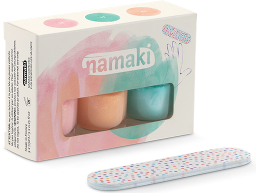 [NA110928] Coffret 3 vernis - Délices d'été Rose bombon - Vert d'eau - Pêche