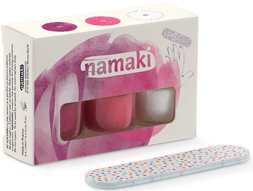 [NA110930] Coffret 3 vernis à ongles - Sorbets fruités Framboise- Fuchsia - Blanc nacré