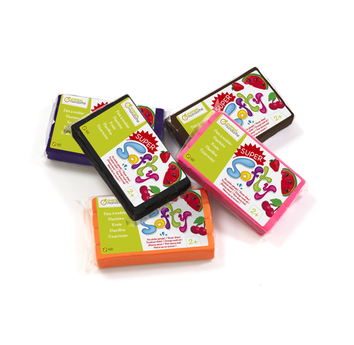 [SO0880005K02C] Lot 5 x Super Softy 350g - Couleurs complémentaires (noir, brun, violet, rose, o