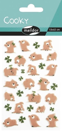 [CY101C] * Cooky, Sach 1 pl 7,5x12cm, Cochons bonheur