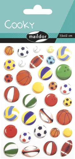 [CY117C] * Cooky, Sach 1 pl 7,5x12cm, Ballons de sports