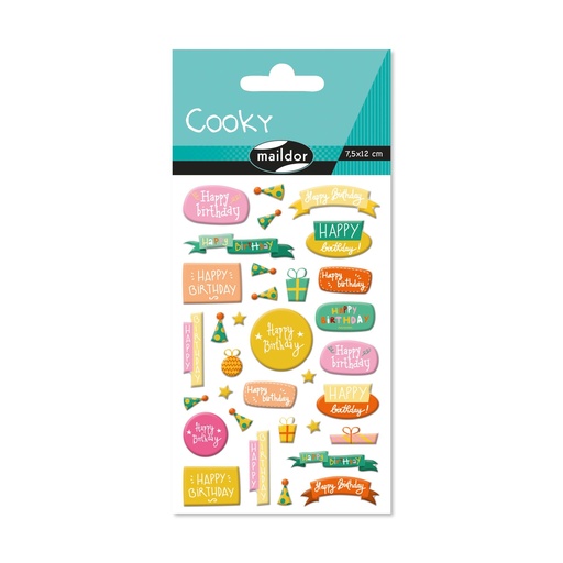 [CY132C] Cooky, Pak 1 vel 7,5x12cm Happy Birthday