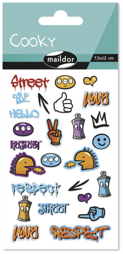 [CY151C] Cooky, Sach 1 pl 7,5x12cm, Graffitis