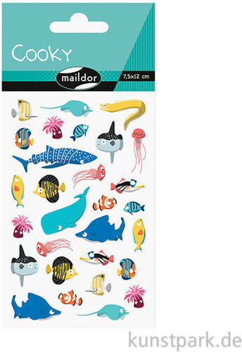 [CY152C] Cooky, Sach 1 pl 7,5x12cm, Animaux marins