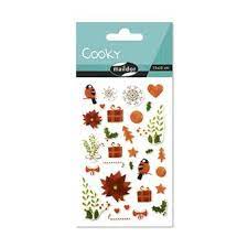 [CY056O] * Cooky, Sach 1 pl 7,5x12cm, Noël, fleurs