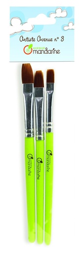 [52530O] Set 3 platte Penselen, synthetisch